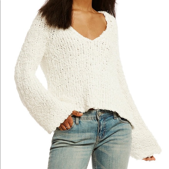 Free People Sweaters - Free people white sand dune sweater bell sleeve